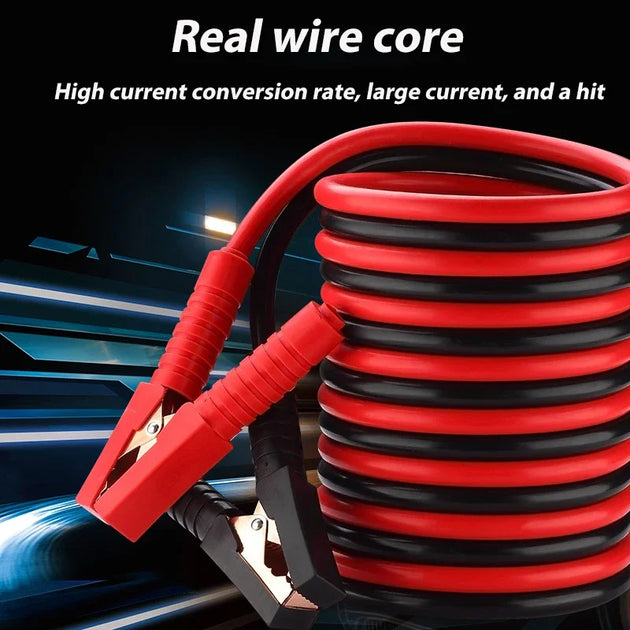 3M/4M 500A Car Battery Jump Cable Booster Cable Line Emergency Jump Starter Leads Van SUV Double-ended With Clamps Clips-BeeSpareParts
