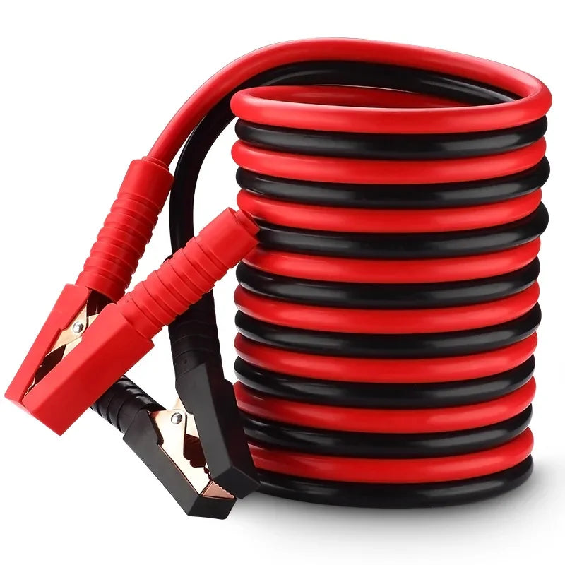 3M/4M 500A Car Battery Jump Cable Booster Cable Line Emergency Jump Starter Leads Van SUV Double-ended With Clamps Clips-Replacement Aftermarket Parts