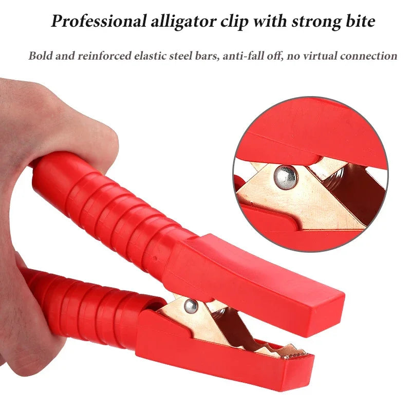 3M/4M 500A Car Battery Jump Cable Booster Cable Line Emergency Jump Starter Leads Van SUV Double-ended With Clamps Clips-Replacement Aftermarket Parts