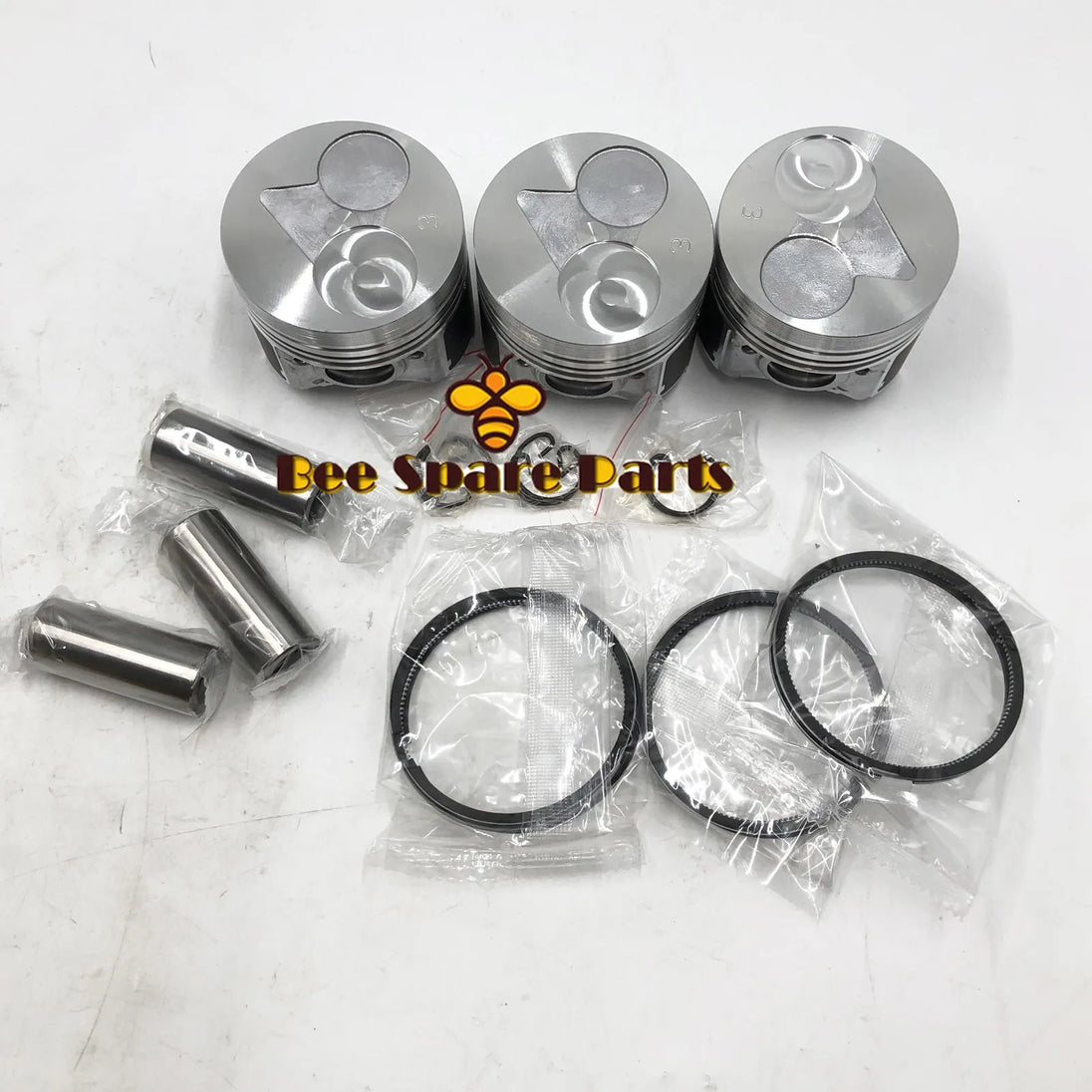 3PCS D722 67mm Small Diesel Engine Piston 16851-21114 For Kubota Tractors-Replacement Aftermarket Parts