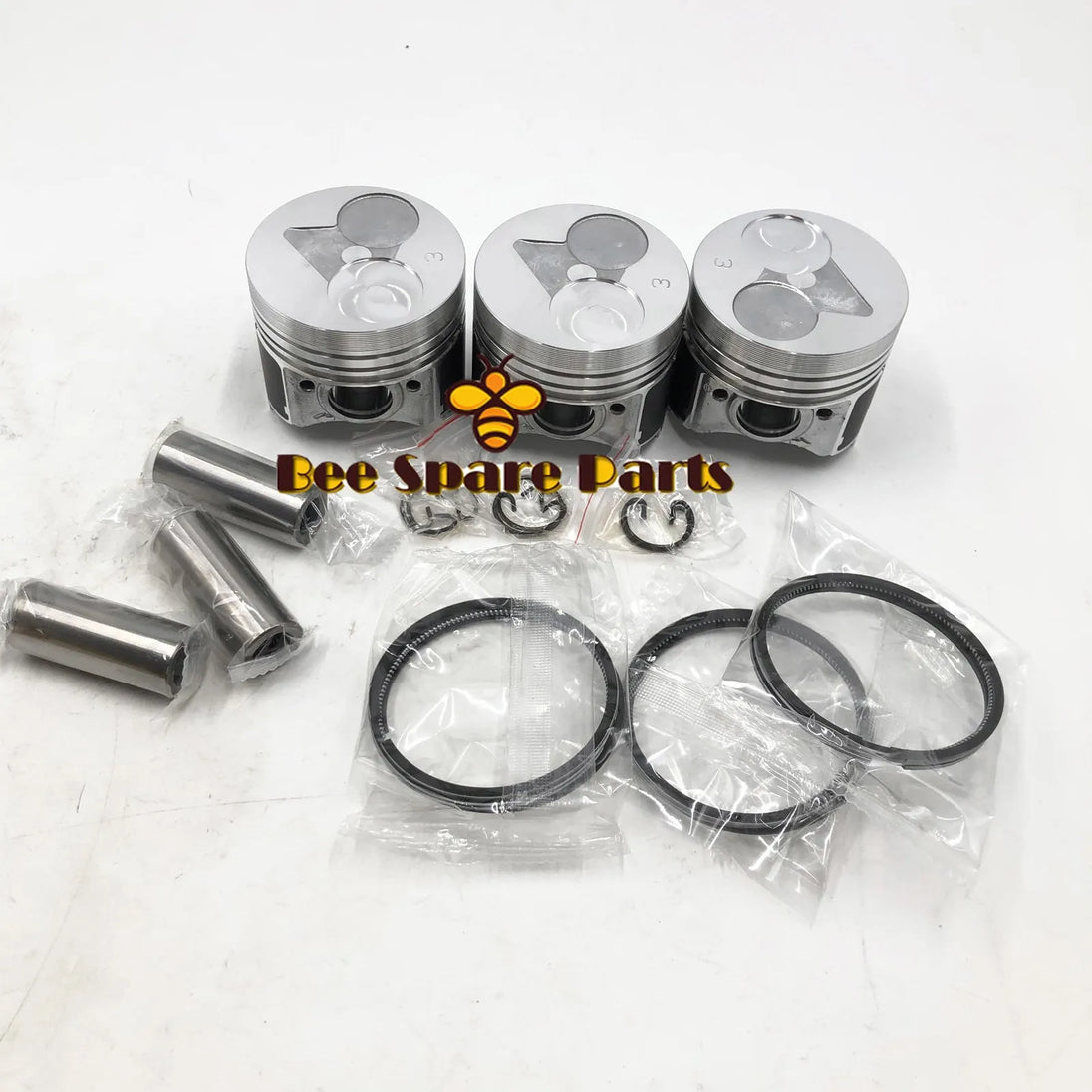 3PCS D722 67mm Small Diesel Engine Piston 16851-21114 For Kubota Tractors-Replacement Aftermarket Parts