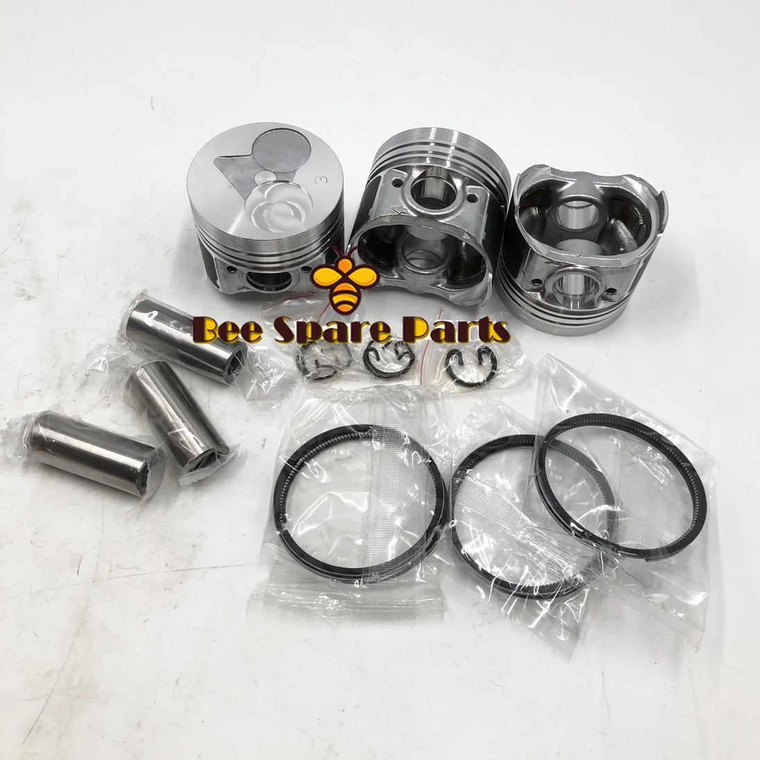 3PCS D722 67mm Small Diesel Engine Piston 16851-21114 For Kubota Tractors-Replacement Aftermarket Parts