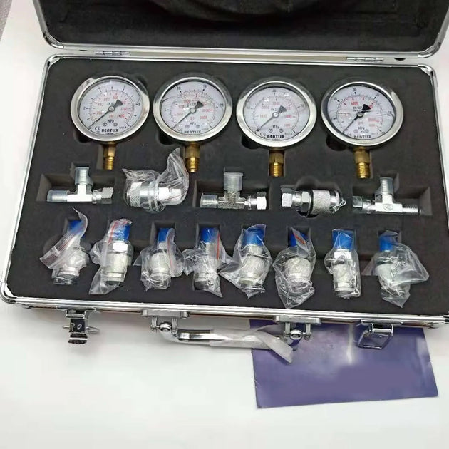 4 Gauge Hydraulic Pressure Gauge Set for Excavator Hydraulic Pressure Measurement Kit-BeeSpareParts