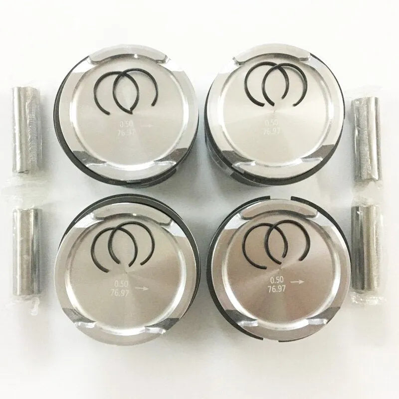 4 PCS 036107065AT Engine Piston for VW Golf 4 Polo Skoda Octavia Fabia 1.4 16V AFH AFK AQQ AUA AXP BBY BBZ BCA BLM 77MM +0.5mm-BeeSpareParts