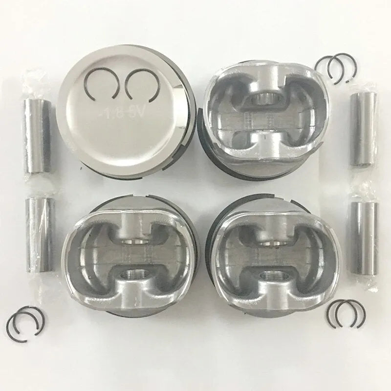 4 PCS 06B107065N 06B198151B Engine Piston for Audi A4 B6 A6 C5 VW Golf 4 1.8T AMB ARX ARY AUM AUQ AVJ AWM AWP AWT AWU 81MM STD-BeeSpareParts