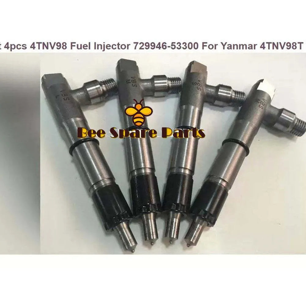 4 PCS Fuel Injector 729946-53300 For Yanmar 4TNV98 4TNV98T Engine-BeeSpareParts