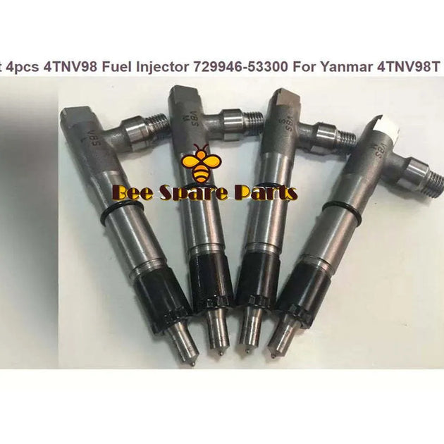4 PCS Fuel Injector 729946-53300 For Yanmar 4TNV98 4TNV98T Engine-BeeSpareParts