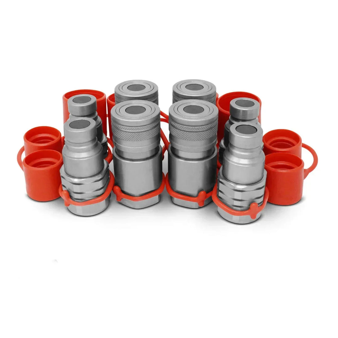 4 Set 1/2" Flat Face Hydraulic Quick Connect Couplers Couplings FF12-08N-SET HT4F4-4HTF4 Fits Bobcat Skidsteer-BeeSpareParts