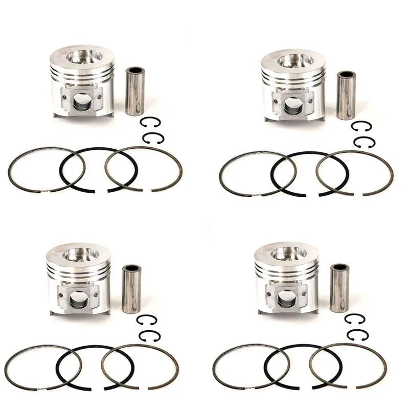 4 Sets STD Piston ( Clip & Pin) & Ring 123900-22080 for Yanmar Komatsu 4TNE106 Engine S4D106 106MM-BeeSpareParts