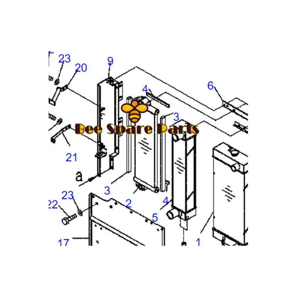 418-03-31123 4180331123 OIL COOLER FOR KOMATSU WA200 WA200PT WA250 WA250PT-BeeSpareParts