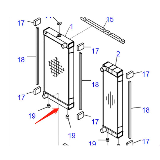 424-03-42410 Radiator For Komatsu WA430-6-BeeSpareParts