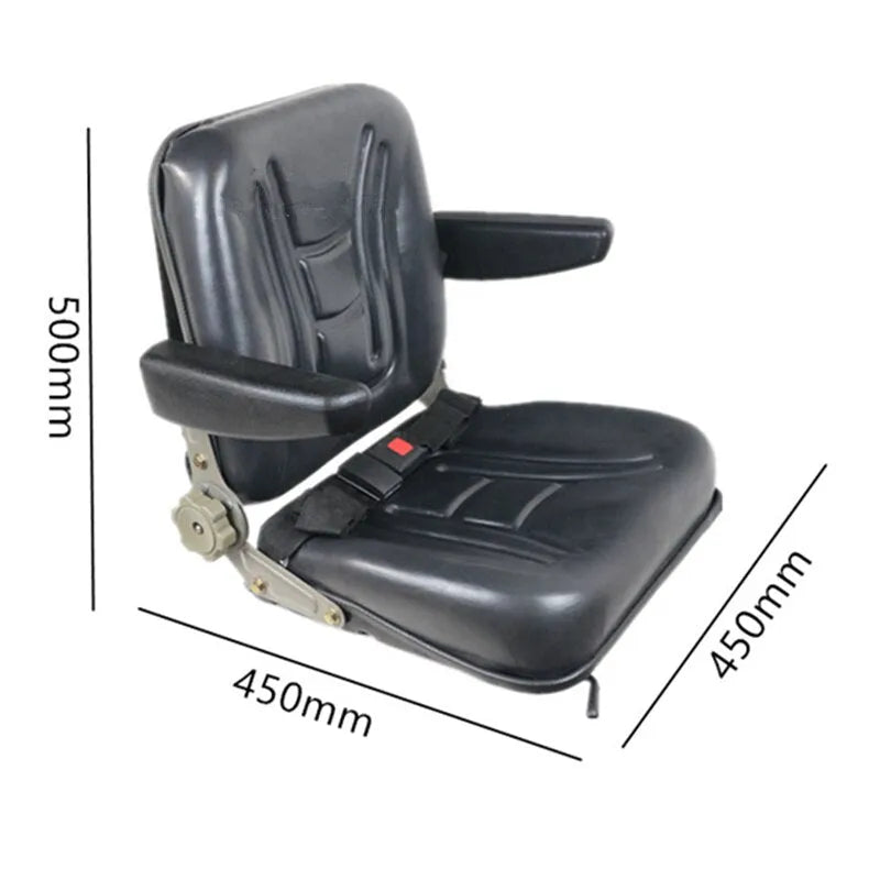 450X450X500mm Heftruck Seat Met Armsteun En Veiligheid Riem Voor Heftruck, Tractor,Skid Loader-Replacement Aftermarket Parts
