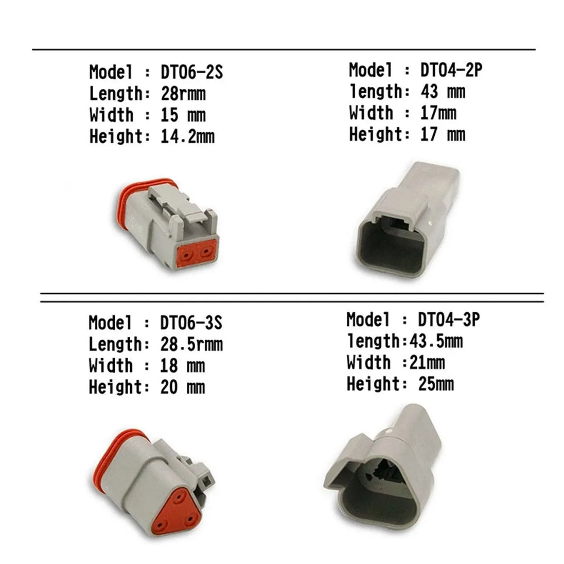 750PCS New Deutsch DT Connector Plug Kit for 14 16 18 20 AWG Stamped Contact Kit-BeeSpareParts
