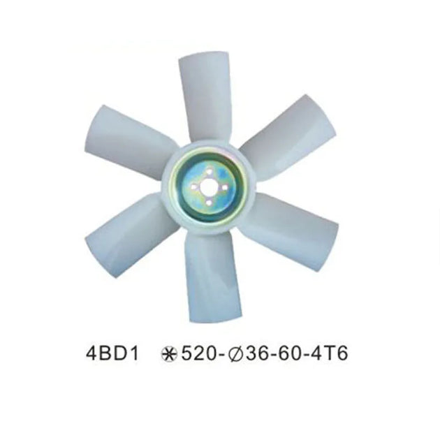 4BD1 Fan Blade For Hitachi Excavator EX120-2 With ISUZU Engine-Replacement Aftermarket Parts