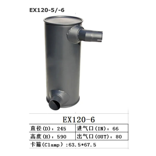 4BG1 Muffler Silencer 4419850 for Hitachi Excavator ZX110 ZX120 ZX130H ZX135US-Replacement Aftermarket Parts