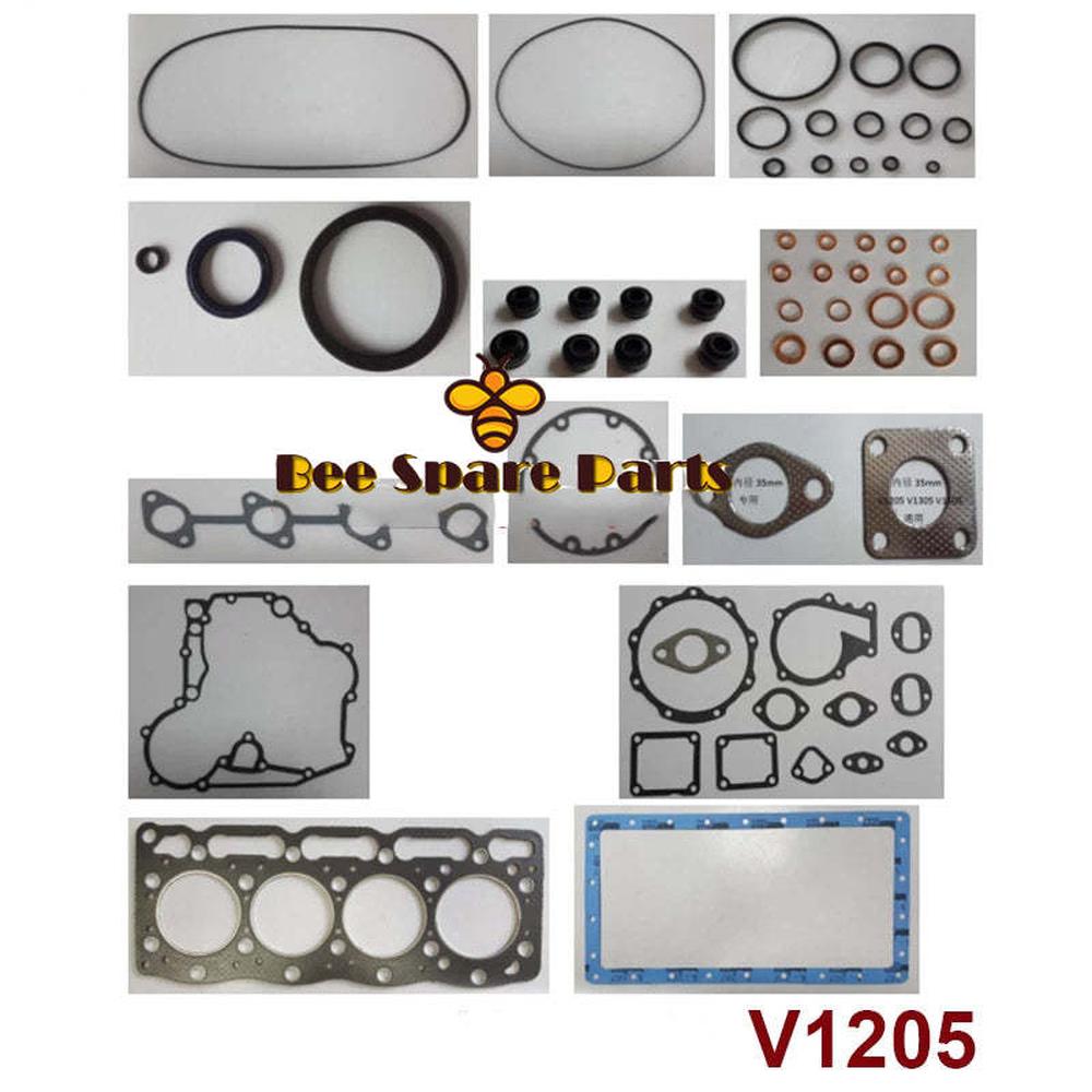 New Overhaul Gasket Set Kit fit for Kubota V1205 Engine Full Gasket-Replacement Aftermarket Parts