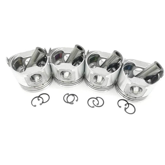 4pcs Engine Piston & Piston Ring Set STD 76mm For Kubota V1512-Replacement Aftermarket Parts