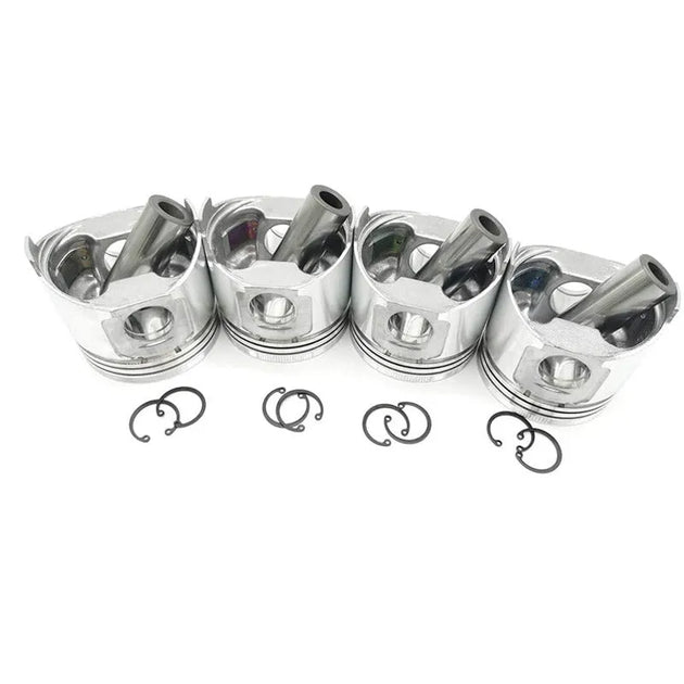 4pcs Engine Piston & Piston Ring Set STD 76mm For Kubota V1512-Replacement Aftermarket Parts