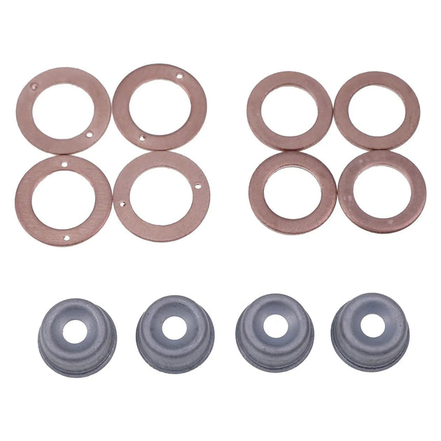 4PCS Injector Seal Kit With Heat Shield 19077-53650 Compatible for Kubota Engine D722 D905 D1005 D1105 V1505 V3300 V3600-Replacement Aftermarket Parts