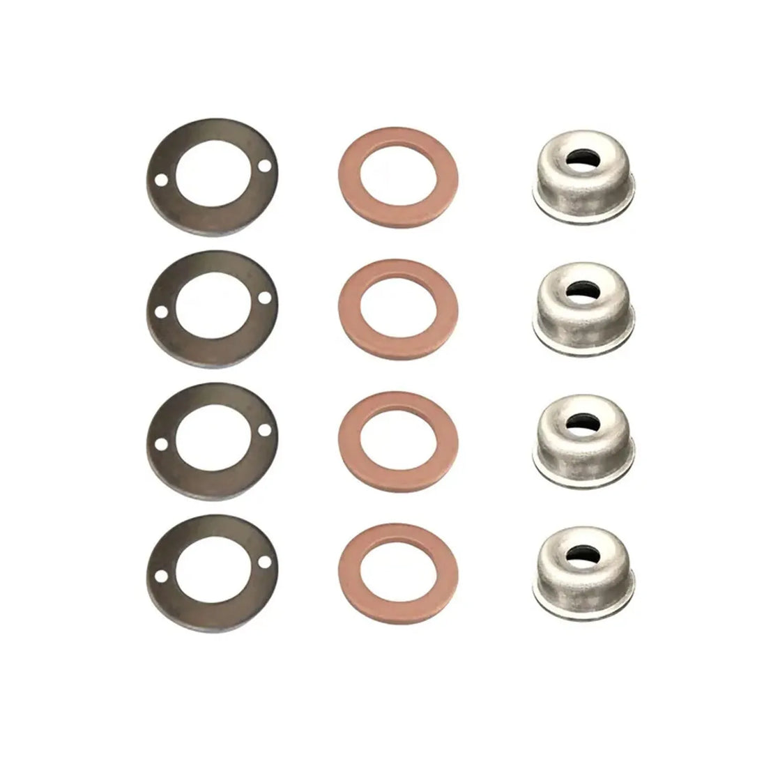 4PCS Injector Seal Kit With Heat Shield 19077-53650 Compatible for Kubota Engine D722 D905 D1005 D1105 V1505 V3300 V3600-Replacement Aftermarket Parts