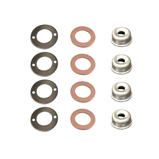 4PCS Injector Seal Kit With Heat Shield 19077-53650 Compatible for Kubota Engine D722 D905 D1005 D1105 V1505 V3300 V3600-Replacement Aftermarket Parts