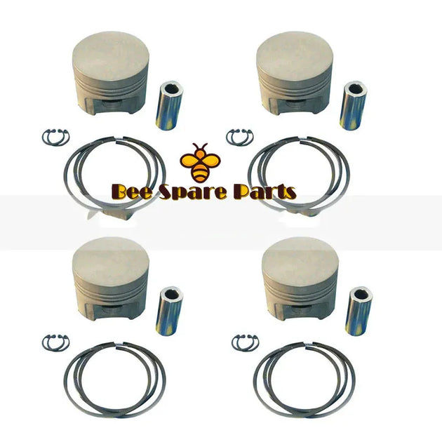 4pcs New Piston & Piston Ring STD for Kubota D1302A D1302 V1702 Engine-Replacement Aftermarket Parts