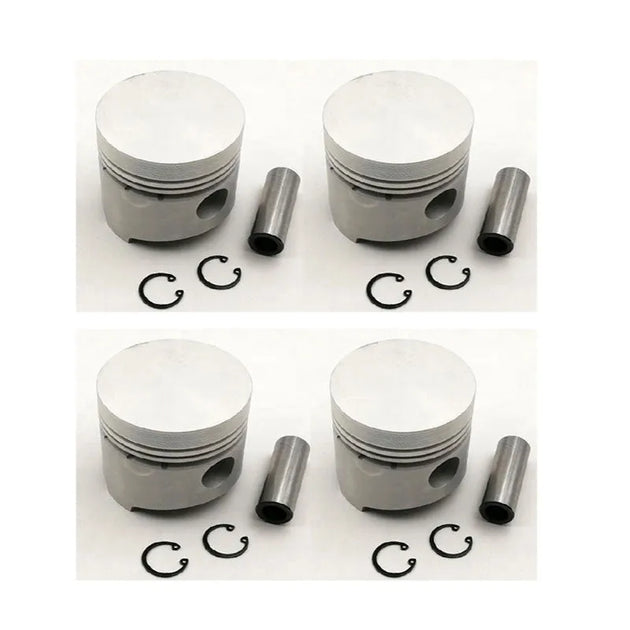 4PCS New Piston Set 19223-21110 STD 82mm for Kubota V1702 / D1302 Engine-Replacement Aftermarket Parts