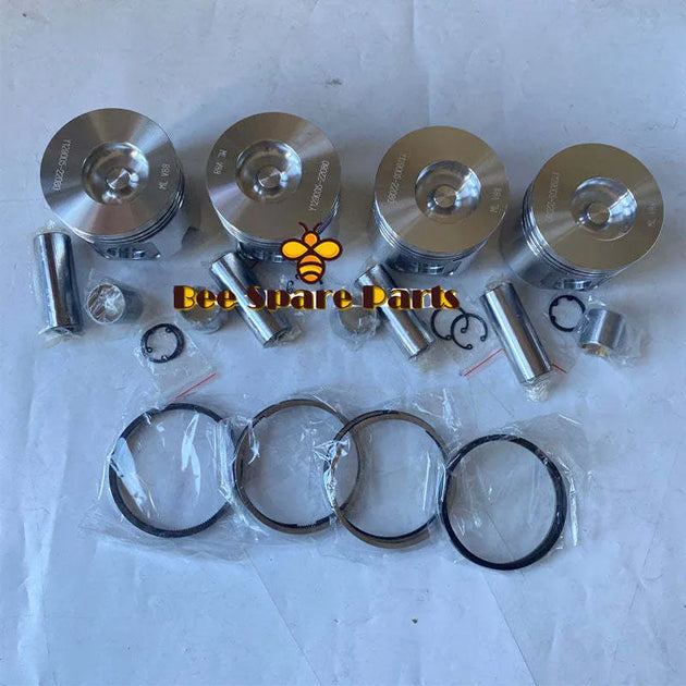 4PCS Piston with Ring Set for Yanmar 4JH4E Engine-BeeSpareParts