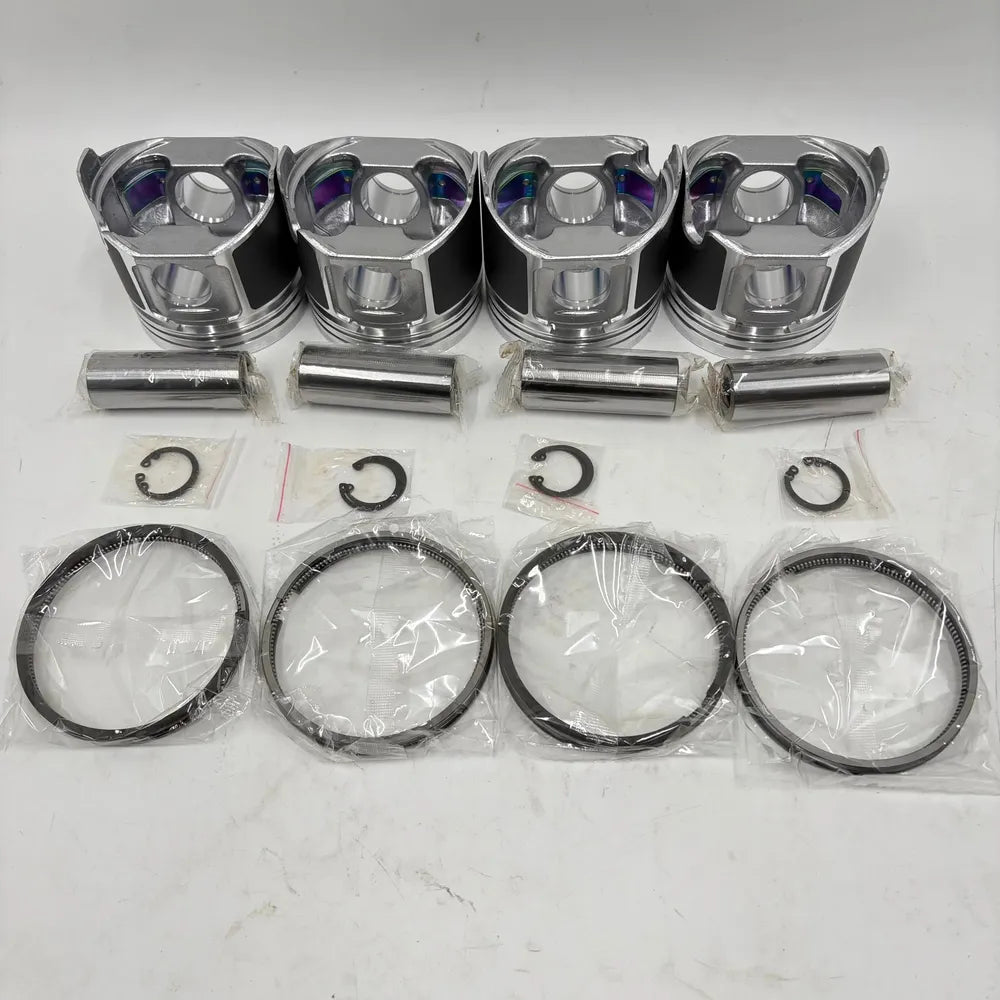 4PCS Piston with Ring Set for Yanmar 4JH4E Engine-BeeSpareParts