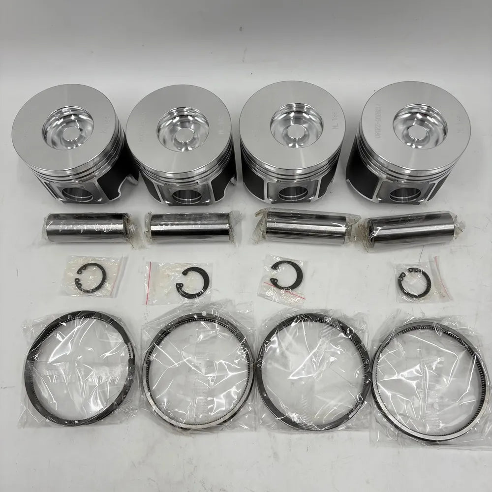 4PCS Piston with Ring Set for Yanmar 4JH4E Engine-BeeSpareParts