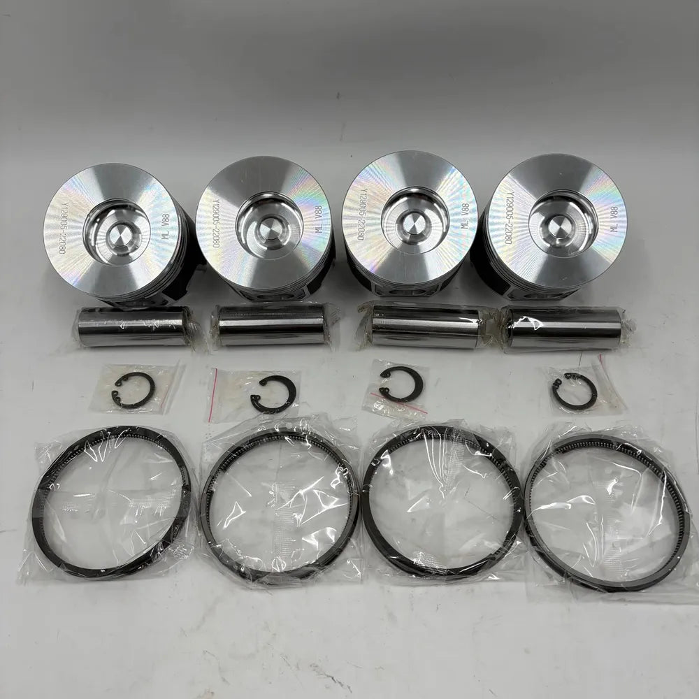 4PCS Piston with Ring Set for Yanmar 4JH4E Engine-BeeSpareParts