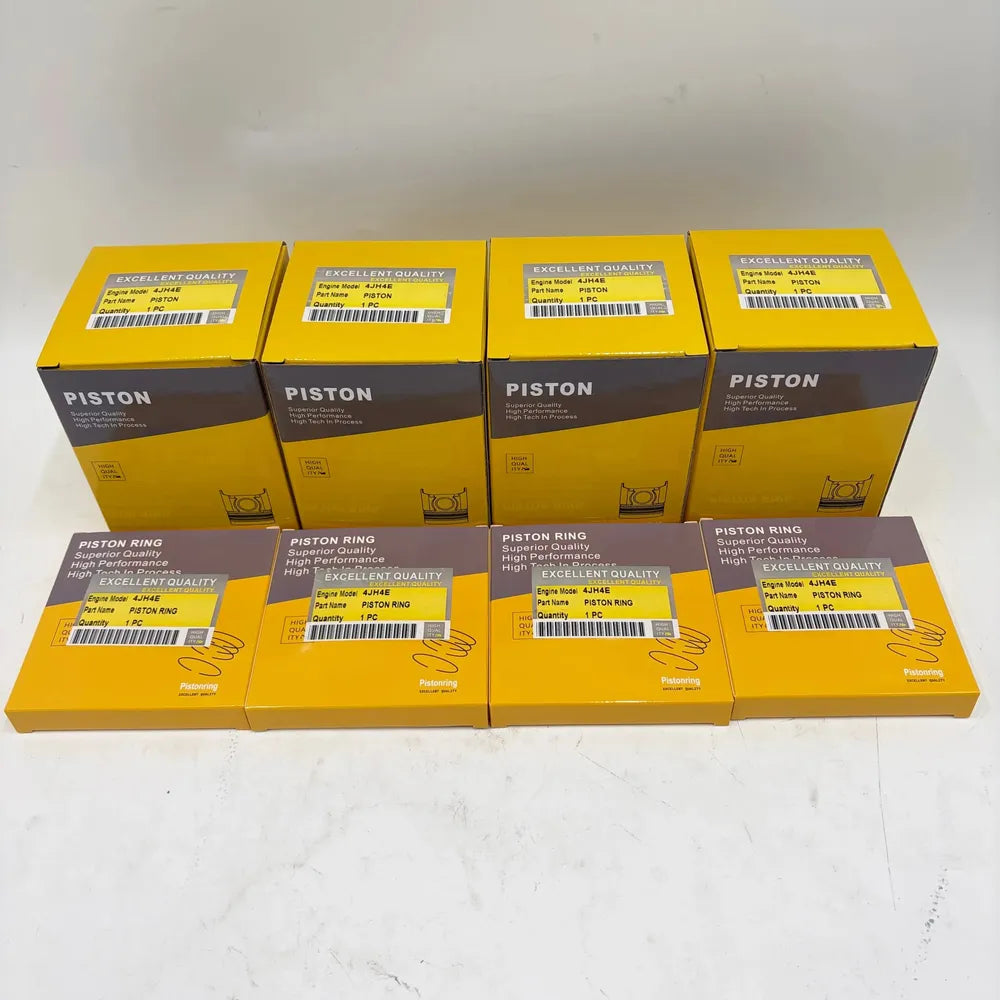 4PCS Piston with Ring Set for Yanmar 4JH4E Engine-BeeSpareParts