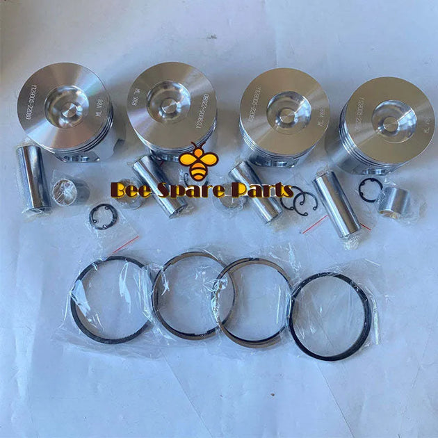 4PCS Piston with Ring Set for Yanmar 4JH4E Engine-BeeSpareParts
