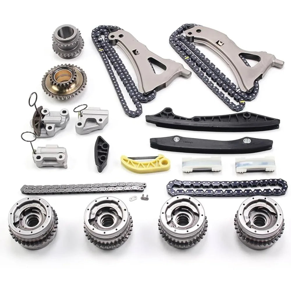 4x Camshaft Adjuster + Timing Chain Kit for Mercedes ML350 C300 E350 3.0 3.5L M276-BeeSpareParts