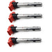 4x Ignition Coils Pack Spark Plug Red For PORSCHE Audi S5 A7 Q7 3.0 TFSI-BeeSpareParts