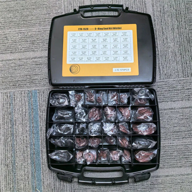 570PCS 270-1528 O-Ring Kit for Caterpillar Excavator Rubber Oil Seal Kit Box-Replacement Aftermarket Parts