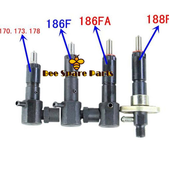 4pcs Fuel Injector Assy for 170F 173F 178F 186F 188F 190F 192F Small Diesel Engine
