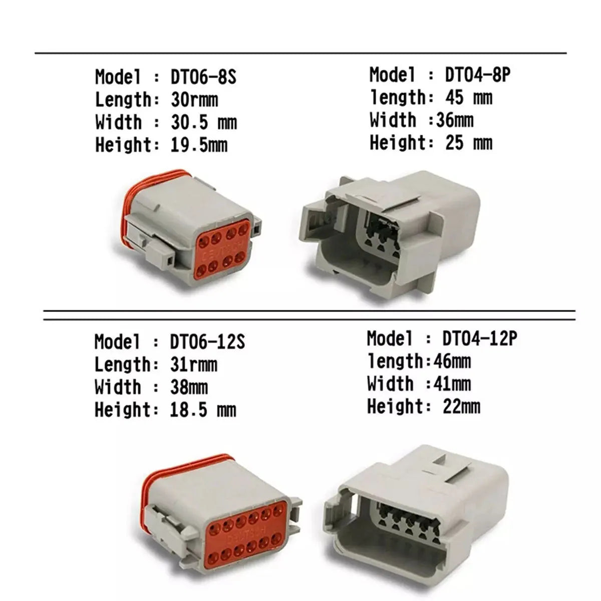 750PCS New Deutsch DT Connector Plug Kit for 14 16 18 20 AWG Stamped Contact Kit-BeeSpareParts