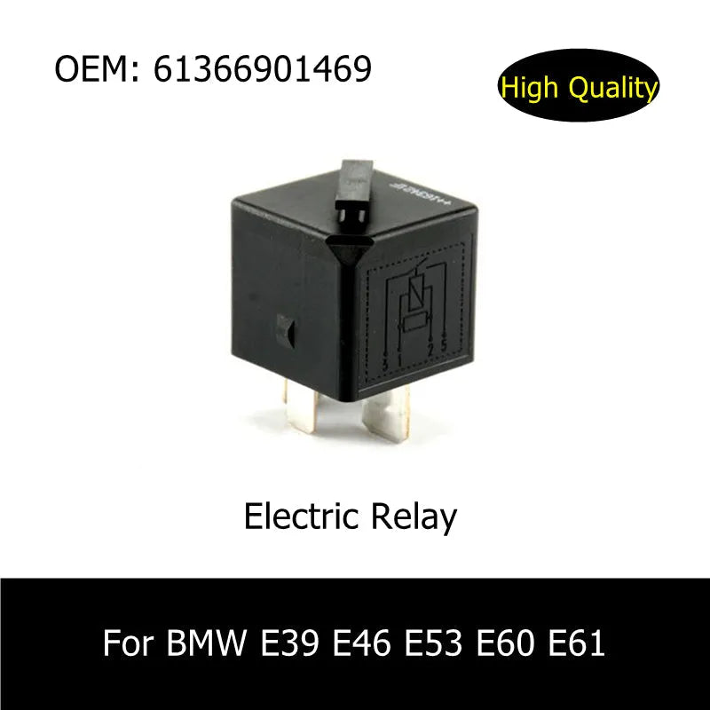 5PCS 61366901469 Relay Make Contact Black Car Moving Switch Fuse Socket For BMW E39 E46 E53 E60 E61 Car Accessories Electric Relay-BeeSpareParts
