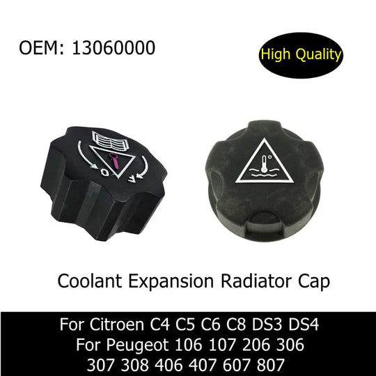 5PCS Coolant Expansion Radiator Cap 13060000 For Citroen C4 C5 C6 C8 DS3 DS4 Peugeot 106 107 206 306 307 308 406 407 607 807-Replacement Aftermarket Parts