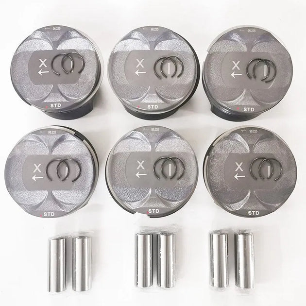 6 PCS 99610305219 996 103 052 19 99610305220 996 103 052 20 Piston for Porsche 911 996 997 3.6 V6 M96.03 M96.05 320HP STD 96MM-BeeSpareParts