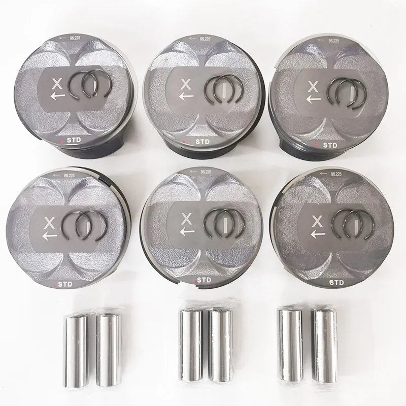 6 PCS 99610305219 996 103 052 19 99610305220 996 103 052 20 Piston for Porsche 911 996 997 3.6 V6 M96.03 M96.05 320HP STD 96MM-BeeSpareParts