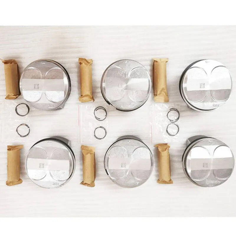 6 PCS A2720304017 2720304017 A2720301018 A2720300117 A2720303717 Piston for Mercedes M272 W204 W211 W212 R171 E25 E30 2.5L 3.0L-BeeSpareParts