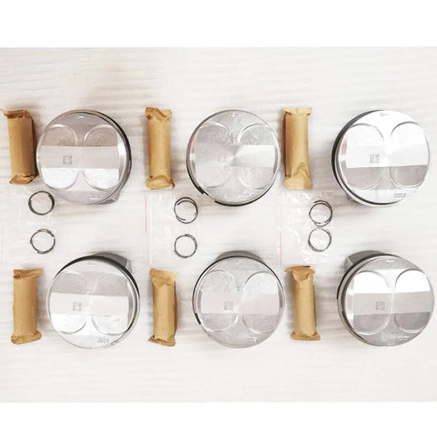 6 PCS A2720304017 2720304017 A2720301018 A2720300117 A2720303717 Piston for Mercedes M272 W204 W211 W212 R171 E25 E30 2.5L 3.0L-BeeSpareParts