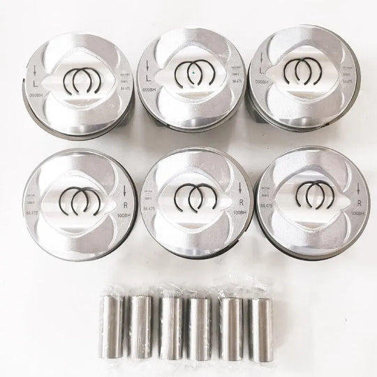 6 PCS 06E107065CF 06E107066CF 06E107065BM 06E107066BM 06E107065DE 06E107066DE Piston for Audi A6 A8 2.8L CCDA CCEA BDX CJBA STD-BeeSpareParts