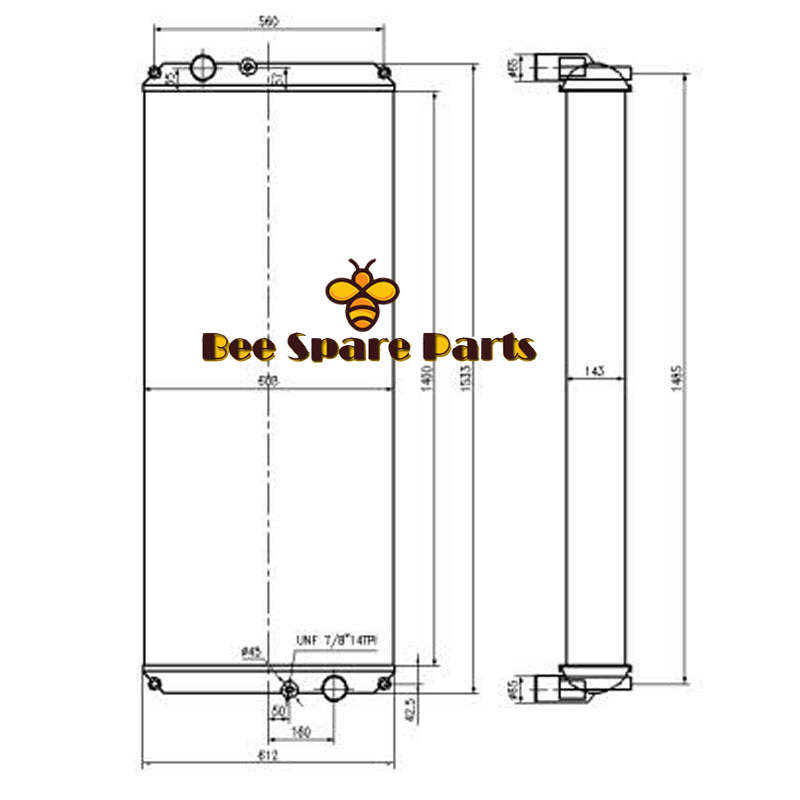 Cooling Water Radiator for Caterpillar CAT 773 Truck