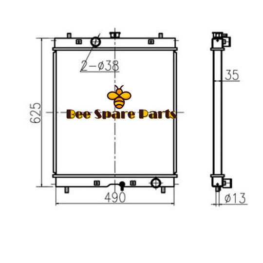 Buy For Hitachi Excavator ZX60-HCMC ZX70 ZX70-HHE ZX80LCK ZX80SB-HCME Water Tank Radiator Core ASS'Y 4479181