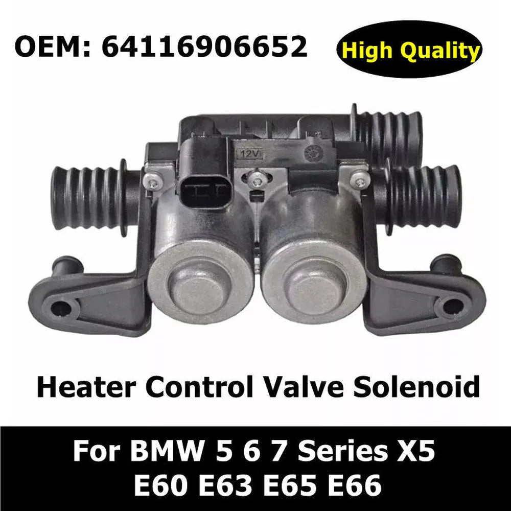 64116906652 Heater Control Valve Solenoid For BMW 5 6 7 Series E60 E63 E65 E66 X5 535i 535i xDrive 535xi 545i 550i 645Ci-BeeSpareParts