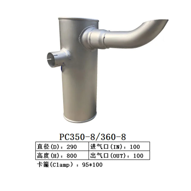 6745-11-5720 MUFFLER FIT KOMATSU EXCAVATOR PC300-8 PC350-8 PC360-8 6D114 ENGINE-BeeSpareParts