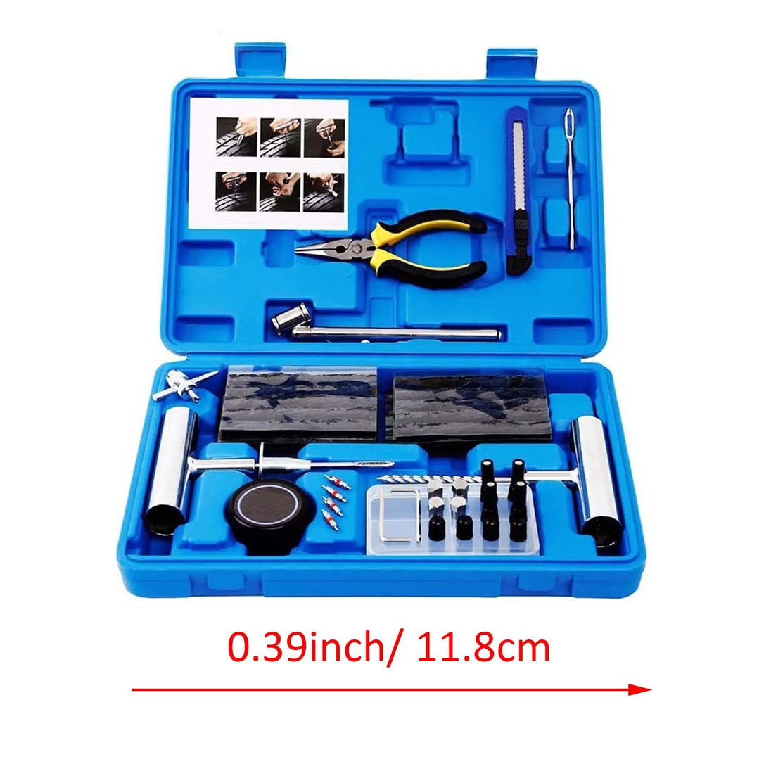 68-Kit Universal Heavy Duty Tire Repair Tool for Cars, Motorcycles, Trucks, Tractors, RVs, SUVs, Trailers to Repair Punctures and Flat Tires-BeeSpareParts